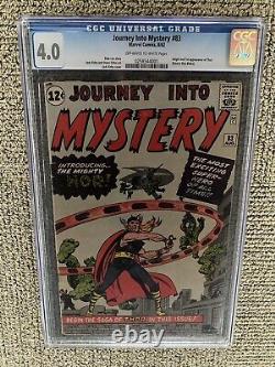 Journey Into Mystery #83 CGC 4.0 1962 Off-White to White Pages First Thor