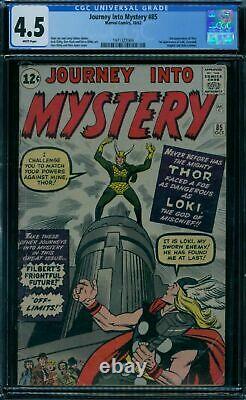 Journey Into Mystery 85 CGC 4.5 WHITE pages (1962) 1st Loki