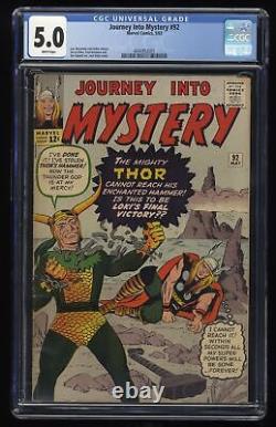 Journey Into Mystery #92 CGC VG/FN 5.0 White Pages Early Loki Thor! Jack Kirby