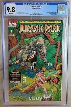 Jurassic Park #1 Topps 1993 CGC 9.8 NM/MT White Pages Comic BB030