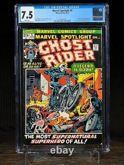 MARVEL SPOTLIGHT #5 Aug 1972 CGC 7.5 White Pages 1st Appearance GHOST RIDER