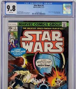 Marvel Comics Star Wars #5 1977 New Hope Adaptation White Pages CGC 9.8 Grade