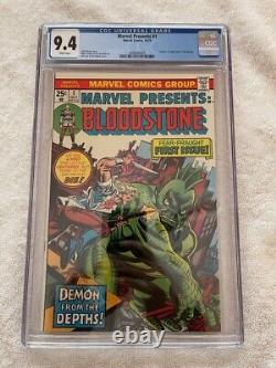 Marvel Presents #1 CGC 9.4 White Pages 1st App of Bloodstone Marvel 1975