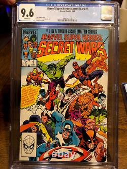 Marvel Secret Wars #1 and #2 Lot 1984 Comic CGC 9.6 and CGC 9.4 WHITE PAGES