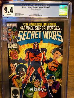 Marvel Secret Wars #1 and #2 Lot 1984 Comic CGC 9.6 and CGC 9.4 WHITE PAGES