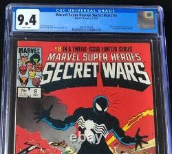 Marvel Super Heroes Secret Wars #8 CGC 9.4 WHITE Pages Venom Comic 1984