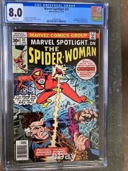 Marvel spotlight #32 cgc 8.0 white pages origin and 1st spider-woman