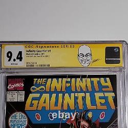 Marvelcomics The Infinity Gauntlet #1 Cgc 9.4 Ss White Pages Signed Jim Starlin