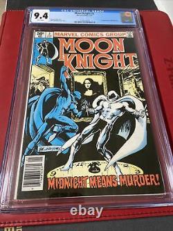 Moon Knight #3 CGC 9.4 White Pages 1st appearance of Midnight Man Newsstand