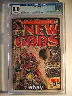 New Gods #1, CGC 8.0, HTF White Pages, DC 1971, 1st App. Orion, Jack Kirby