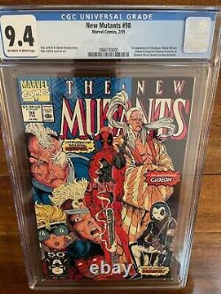 New Mutants 98 CGC 9.4 Off White To White Pages First Appearance Deadpool 1991