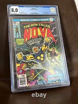 Nova #1 CGC 8.0 WHITE pages / Origin & 1st App of Richard Rider 1976 Marvel MCU