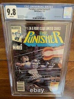 Punisher Limited Series 1 Newsstand CGC 9.8 White Pages Key Comic Book 1986