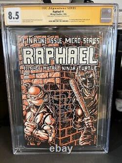 Raphael #1 CGC 8.5 Off White Pages Signed and Sketched by Eastman