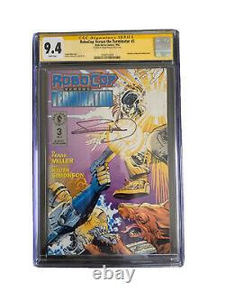 RoboCop-Versus-Terminator #3 CGC 9.4 White Pages SS Signed By Frank Miller