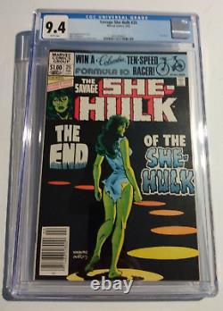 SAVAGE SHE-HULK #25 CGC 9.4 WHITE PAGES LAST ISSUE 1982 NEWSSTAND a beauty