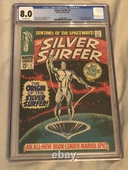 SILVER SURFER #1 CGC 8.0 (Off White Pages) ORIGIN OF SILVER SURFER & THE WATCHER