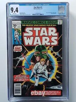 STAR WARS #1 CGC 9.4 NM WHITE PAGES (1977) FIRST PRINT NEWSSTAND MARVEL Comics