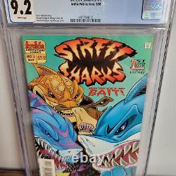 STREET SHARKS #1 9.2 CGC WHITE PAGES RARE First Issue CGC 9.2