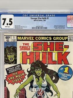 Savage She Hulk #1 CGC 7.5 Newsstand White Pages 1st Appearance, Origin Key