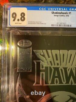 Shadowhawk #1 Cgc 9.8 White Pages Uncirculated Embossed Foil Cover