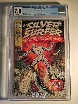Silver Surfer #18, CGC 7.0 White Pages, Inhumans, Black Bolt, Low Print #, MCU