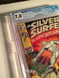 Silver Surfer #18, CGC 7.0 White Pages, Inhumans, Black Bolt, Low Print #, MCU