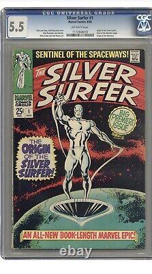 Silver Surfer #1 CGC 5.5 1968 Origin of the Watchers Off White to White pages
