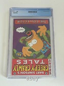 Simpsons Comics #1 with poster flip book CGC 9.8 NM/Mint Bongo Comics White Pages