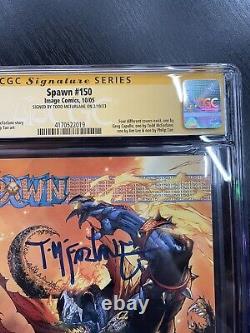 Spawn #150 Cgc 9.8 Ss Signed Mcfarlane Jim Lee Variant White Pages
