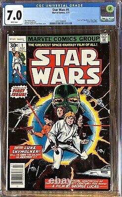Star Wars 1 Cgc 7.0 1977 Marvel White Pages