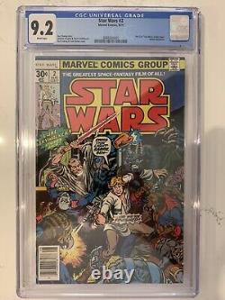 Star Wars #2 CGC 9.2 (Marvel 1977) Newsstand! White pages! A New Hope part 2