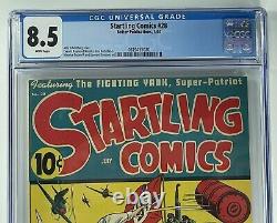 Startling Comics #28 CGC 8.5 White Pages! Rare! Alex Schomburg Cover