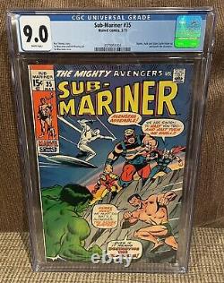 Sub-Mariner #35 CGC 9.0 White Pages 1971 Pre-Defenders Silver Surfer Hulk Thor