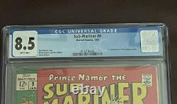 Sub Mariner #9 CGC 8.5 Marvel 1969 WHITE Pages 1st Serpent Crown