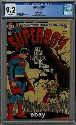 Superboy #157 Cgc 9.2 Neal Adams Cover White Pages DC 1969