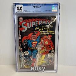 Superman #199 CGC 4.0 Off White to White Pages 1st Superman Flash Race