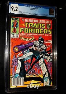 TRANSFORMERS #3 1985 Marvel Comics CGC 9.2 NM- White Pages