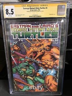 Teenage Mutant Ninja Turtles 6 CGC 8.5 White Pages Signed Sketched Eastman