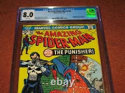 The Amazing SpiderMan #129 CGC 8.0 (Feb 1974, Marvel) 1st Punisher White Pages