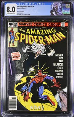 The Amazing Spider-man #194 July 1979 Key First Black Cat Cgc 8.0 Newsstand