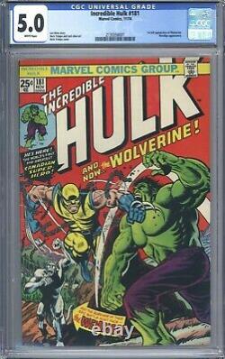 The Incredible Hulk #181 1st App of Wolverine CGC 5.0 WHITE PAGES