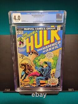 The Incredible Hulk #182 CGC 4.0 White Pages (1st Appearance Hammer and Anvil)