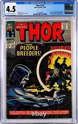 The Mighty Thor #134 1966 CGC 4.5 Off Wh to White Pages Quick Ship