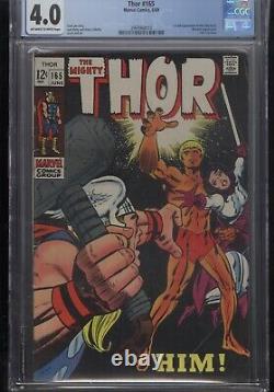 Thor 165 CGC 4.0 Off-White to White Pages 1969 Marvel Comics First Full Warlock