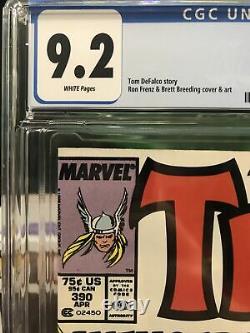 Thor 390 cgc 9.2 white pages newsstand Avengers Assemble