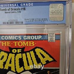 Tomb of Dracula 18 9.6 CGC White Pages