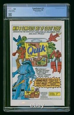 Transformers #12 (1986) Cgc 9.8 Newsstand Edition White Pages