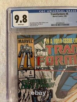 Transformers #4 CGC 9.8 White Pages First Appearance of Shockwave