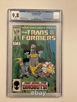Transformers #8 CGC 9.8 White Pages 1985 Mark Bright 1st App of Dinobots